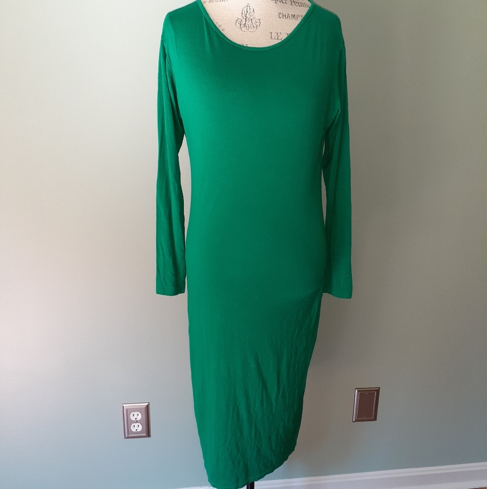 Kelly green midi dress